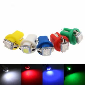 10 Pack LED Car Indicator Lights T5 B8.5d Width Light 5050SMD 1 LED Instrument Light Instrument Panel Light Bulbs