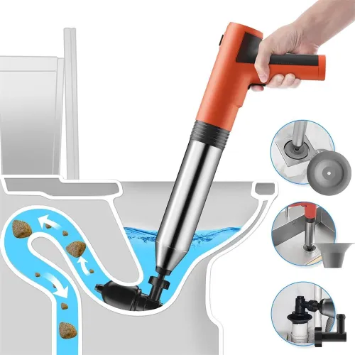 High-Pressure Electric Toilet Plunger Lithium Battery-Powered Drain Unclogger for Bathroom Floors Showers Heavy Duty Clog Remover
