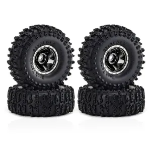 4PCS Upgraded 1 Inch Aluminum Alloy Blade Wheels JC Tire for TRX4M SCX24 FMS24 1/18 Climbing Rock Crawler RC Cars Vehicles Models Spare Parts Accessories