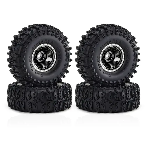 4PCS Upgraded 1 Inch Aluminum Alloy Blade Wheels JC Tire for TRX4M SCX24 FMS24 1/18 Climbing Rock Crawler RC Cars Vehicles Models Spare Parts Accessories