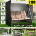 200x170x125cm 210D 3 Seater Swing Seat Chair Hammock Cover Outdoor Furniture Waterproof Cover Garden Yard Sofa Chair Cover Folding Dust Rain Protector