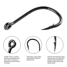 600pcs Fishing Hooks Set 10 Types High Carbon Steel Large Load-bearing Capacity Sharp Barbed Fishhook Rock Fishing Equipment Gear Tackle Accessories with Box