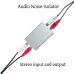 Passive Audio Noise Isolator RCA Stereo Interface Aluminum Alloy Shell Plug and Play Removes Ground Loop Interference Signal Noise Reduction No Power Required Audio Filter Noise Cancelling Device