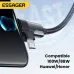ESSAGER ES-X59 7A USB-A to USB-C+Micro USB Cable QC Fast Charging Data Transmission Tinned Copper Core Line 0.25M/1M/2M Long for iPhone 16 16 Pro 15 15 Pro Max for Huawei Pura 80 Ultra for XIAOMI for SAMSUNG