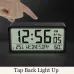 Large LCD Digital Alarm Clock with Large Display Thermometer Hygrometer with Night Light Battery Operated Safe Rounded Corners Design for Home Office Bedroom