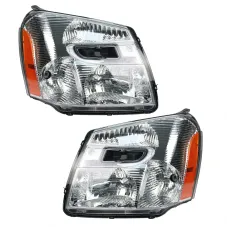 1 Pair Car Headlight Assembly Clear Lens Cover Headlamp No Bulbs for Chevrolet Equinox 2005-2009