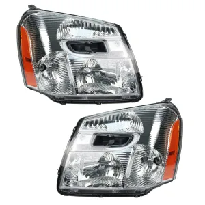 1 Pair Car Headlight Assembly Clear Lens Cover Headlamp No Bulbs for Chevrolet Equinox 2005-2009