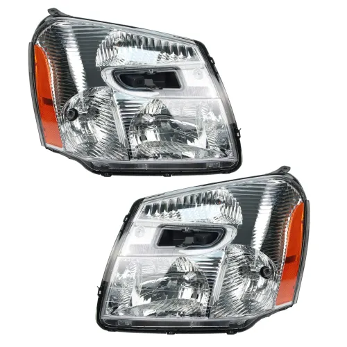1 Pair Car Headlight Assembly Clear Lens Cover Headlamp No Bulbs for Chevrolet Equinox 2005-2009
