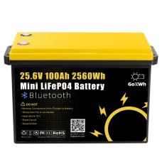 Gokwh 24V 100Ah LCD Energy Storage Box 2560Wh  Solar Lithium Ion LiFePO4(LFP)  Battery for RV Boat Home Energy Storage