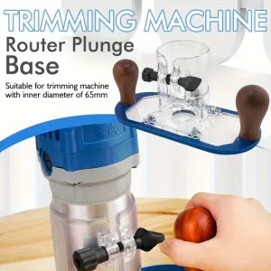 Trimming Machine Router Plunge Base for 65mm Trimming Machine Transparent Acrylic Design with Wooden Handles for Precise Depth Control