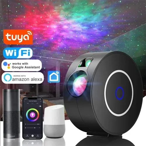 Tuya Smart Star Projector Light WiFi Laser Starry Sky Projector Waving Night Light LED Colorful APP Wireless Control Timing Function Work with Alexa Google Home
