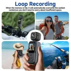 Q3 Portable Action Camera 4K Ultra HD Dual Lens Mini Recorder WiFi Night Vision 2000mAh Battery Loop Recording for Sports Travel Vlogging Outdoor
