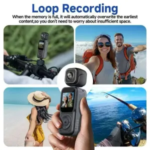Q3 Portable Action Camera 4K Ultra HD Dual Lens Mini Recorder WiFi Night Vision 2000mAh Battery Loop Recording for Sports Travel Vlogging Outdoor