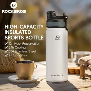 ROCKBRO550ml Thermal Water Bottle Sports Water Bottle Non Slip 304 Stainless Steel Cold And Hot Thermo Cup Cycling Hiking Equipment