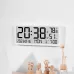 Large LCD Digital Wall Clock Temperature Humidity Display Alarm Clock Hanging/Desktop Digital Clock Plugged in Electronic Desktop Clock for Home and Offices