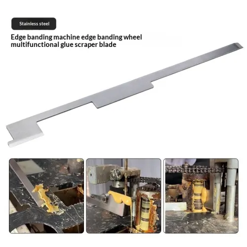 Professional Stainless Steel Glue Scraper 420 Steel 430mm Dual-Sided Blade 2.8mm Thick Edge Banding Glue Removal Tool Anti-Warp Design