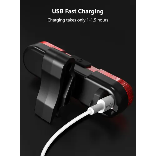 1PUSB Rechargeable Bike light COB LEMTB Bike Tail light Bicycle Safety Warning Cycling Light Rear Lamp Bicycle Accessories