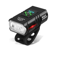 1000LM Brightness Bike Light Set 6 Light Modes 1200mAh Battery Aluminum Alloy Bicycle Front Light with Smart Taillight for Mountain Bicycle Scooter