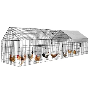 PawGiant 130'' Poultry Chicken Coop Hen House Hutch Backyard Run Nesting Box Outdoor Cage