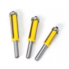 8mm Shank 4 Flute Tungsten Steel Router Bit with Bearing for Wood Trimming Deburring Fillet Rounding Engraving