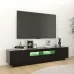 TV Cabinet with LED Lights Black 70.8"x13.8"x15.7