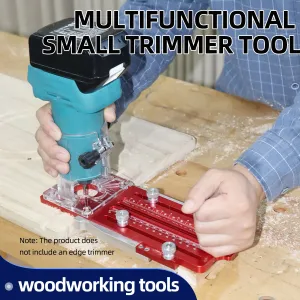 ENJOYWOOD Multifunctional Router Mortise Jig, Door Hinge Template, Guide Rail Adapter, Circular Slotting, for Wood Trimming and Grooving