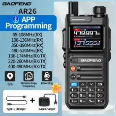 BAOFENG AR26 Walkie Talkie GPS Real-Time Positioning Voice Recording 10W Output 1000 Channels NOAA Weather Reception EU Plug