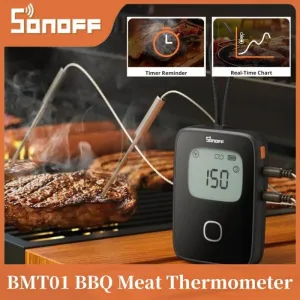 SONOFF BMT01 BBQ Meat Thermometer Remote Monitoring Temperature Alert Barbecue Cooking Oven Grill Probe Works with eWeLink APP