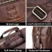 BULLCAPTAIN 14 inch Laptop Men's Genuine Leather Briefcase Office Business Large Capacity Handbag with Strap