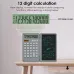 12 Digits Display Smart Calculator Handwriting Tablet Button Battery Solar Dual Power Supply Mini Scientific Calculator with Foldable Writing Tablet Financial Calculator Tablet Drawing Pad with Stylus Pen