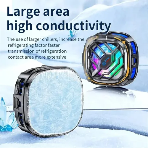2-in-1 Magnetic Mobile Radiator Cooling Fan for iPhone Tablet Galaxy Huawei Mobile Phone Tablet Computer General Game Cooling