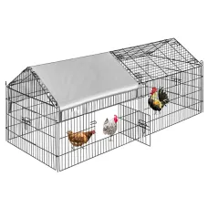 PawGiant Chicken Coop Run Cage Upgrade 86.6"40"38" Metal Chicken Fence Pen Pet Playpen Enclosures with Protection Cover&Ground Nail,Cage Indoor Outdoor Yard for Small Animals Cat Hen Duck Rabbit