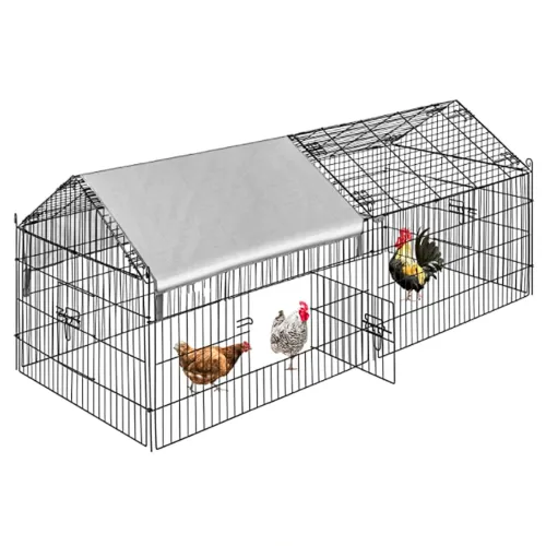 PawGiant Chicken Coop Run Cage Upgrade 86.6"40"38" Metal Chicken Fence Pen Pet Playpen Enclosures with Protection Cover&Ground Nail,Cage Indoor Outdoor Yard for Small Animals Cat Hen Duck Rabbit