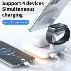 30W 4 in 1 Magnetic Wireless Charger Lamp for iPhone 12 13 14 Pro Max Mini Apple Watch Airpods Fast Charging Dock Station
