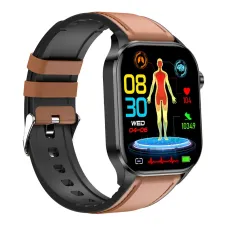 ET580 2.04 inch AMOLED HD Screen Blood Composition Measurement ECG Electrocardiogram bluetooth Call Heart Rate Blood Pressure SpO2 Monitor ECG Non-invasive Blood Glucose Multi-sport Modes Music Playback IP68 Waterproof Smart Watch