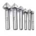 7-Piece Countersunk Drill Set, Chamfering Knife Din335 Standard C-Type Straight Shank Three Teeth, 6 Diameters 6.3 / 8.3 / 10.4 / 12.4 / 16.5 / 20.5mm Countersunk Drill + 1 3mm Black Twist Drill