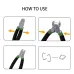 Hog Ring Pliers Kit 200Pcs Galvanized Rings Rust Resistant Non Slip Grip Spring Loaded Multi Size Compatible for Fencing Upholstery Auto Seat Covers Pet Cages Netting Bagging Traps Sausage Packaging