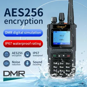 Clarigo DP999 DMR Digital Walkie Talkie 10W UV Dual Mode AES256 Encryption AI Noise Reduction 3000mAh Battery IP67 Waterproof Long Range Professional Communication Two-way Radio