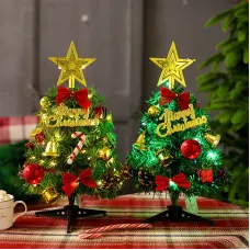 30cm Mini Christmas Tree Decoration with Lights Christmas Tree Set With Lights Christmas Decoration Desktop Mini Ornaments for Home Desk