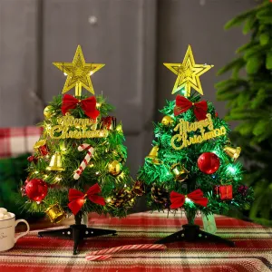 30cm Mini Christmas Tree Decoration with Lights Christmas Tree Set With Lights Christmas Decoration Desktop Mini Ornaments for Home Desk