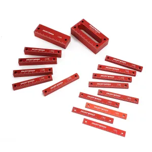 ENJOYWOOD Metric Gauge Blocks Set Aluminum Alloy Precision Measurement Red Color Convenient Storage Set Up Blocks