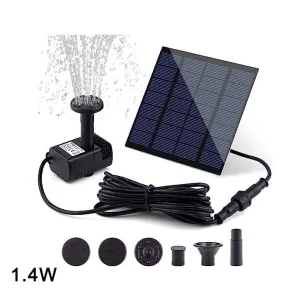 6V 2W / 7V 1.4W 1705L/H DPump Solar Swimming Pool Landscane Fountain Aquarium Submersible, Rockery Fountain Garden Solar Pumps