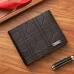 Men Bifold Wallet Fashion Soft PU Leather Money Clip Multicard Slot Card Holder Thin Purse Simple Checked Short Wallet
