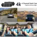 3 Inch IPS Screen 4 Lens Car Dashboard DVR Dash Camera Wifi Infrared Night Vision G-sensor 1920x1080P Video Resolution
