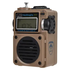 HanRongDa HRD-701 Pocket Radio Portable Digital Radio FM MW SW WB 96 Stations TF Card MP3 Player Bass Sound Mini Pocket Radio for Travelling Camping