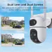Wireless HD 3MP+3MP Binocular Camera ICSEE APP PTZ Monitoring Outdoor Home WIFI Camera