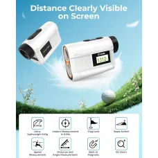 CIGMAN CT-1200 Golf Rangefinder 6X Zoom Magnification 1312 Yards Slope Compensation Color Display Flagpole Lock Rechargeable Waterproof Golf Accessories