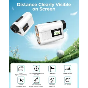 CIGMAN CT-1200 Golf Rangefinder 6X Zoom Magnification 1312 Yards Slope Compensation Color Display Flagpole Lock Rechargeable Waterproof Golf Accessories