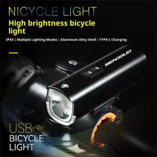 BENGGUO 1100LM Bicycle Headlight High-brightness IPX4 Waterproof Type-Charging 8 Modes Bike Front Light for MTB Night Riding Safety