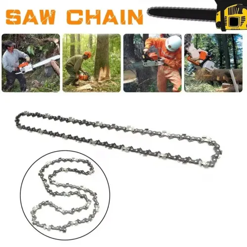 Metal Chainsaw Chain Replacement Alloy Chainsaw Saw Chain Fits Guide Bar 4-16 Inch High Wear Resistance Sharp Blade Fast Cutting Woodworking Tool